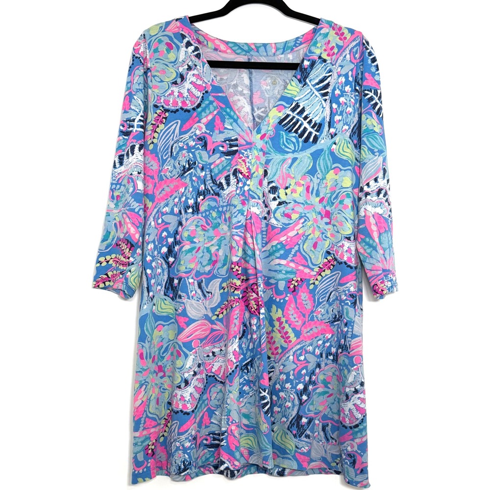 Lilly Pulitzer Amina Fantasy Garden Dress M Pima Cotton